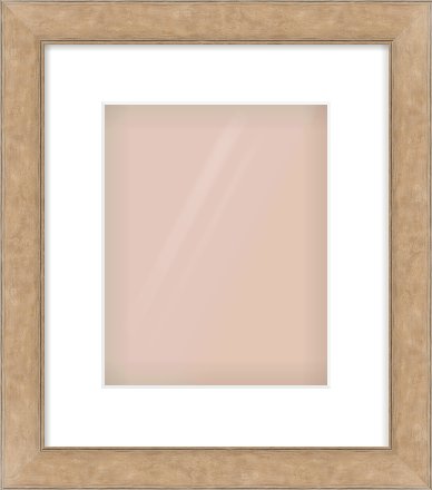 Bronze Flat Frame for 20 × 25cm artwork, with Smooth White Single Mount