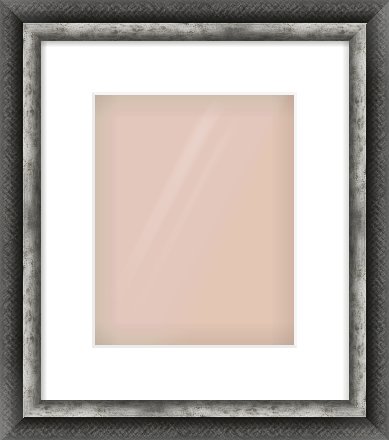 Black / Pewter Reverse Frame for 20 × 25cm artwork, with Smooth White Single Mount