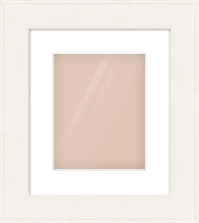 Ivory Flat Frame for 20 × 25cm artwork, with Smooth White Single Mount