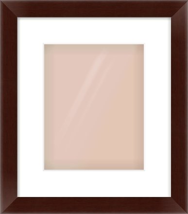 Brown Flat Frame for 20 × 25cm artwork, with Smooth White Single Mount