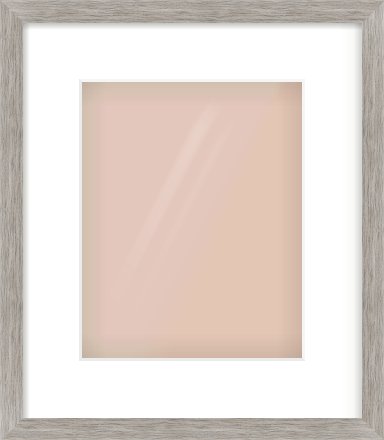 Grey Wood Grain Flat Frame for 20 × 25cm artwork, with Smooth White Single Mount