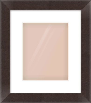 Brown Flat Frame for 20 × 25cm artwork, with Smooth White Single Mount
