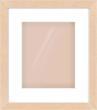 Light Oak Veneer Flat Frame for 20 × 25cm artwork, with Smooth White Single Mount
