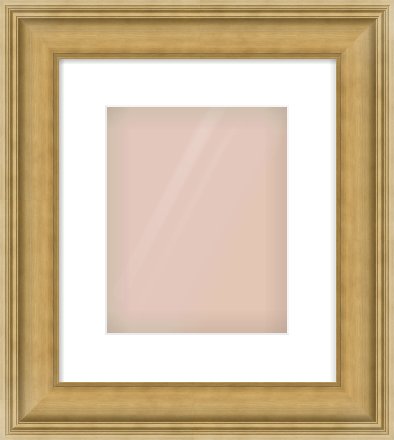 Gold Scoop Frame for 20 × 25cm artwork, with Smooth White Single Mount