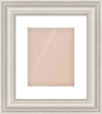 Silver Scoop Frame for 20 × 25cm artwork, with Smooth White Single Mount