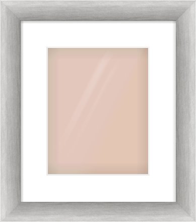 Silver Cushion Frame for 20 × 25cm artwork, with Smooth White Single Mount