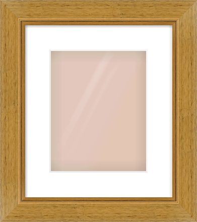 Gold Flat Frame for 20 × 25cm artwork, with Smooth White Single Mount