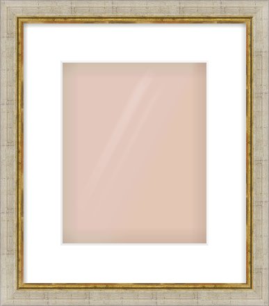 Silver Foil Flat Frame for 20 × 25cm artwork, with Smooth White Single Mount