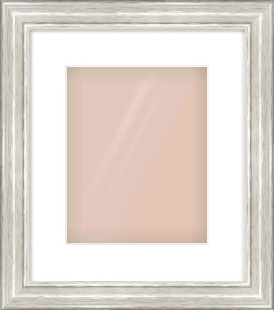 Silver Scoop Frame for 20 × 25cm artwork, with Smooth White Single Mount