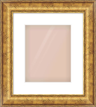 Gold Dome Frame for 20 × 25cm artwork, with Smooth White Single Mount