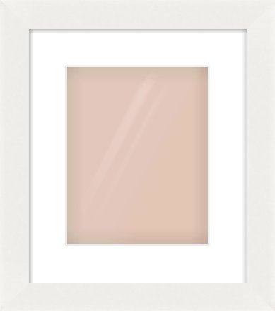 White Flat Frame for 20 × 25cm artwork, with Smooth White Single Mount