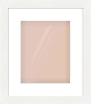 White Flat Frame for 20 × 25cm artwork, with Smooth White Single Mount