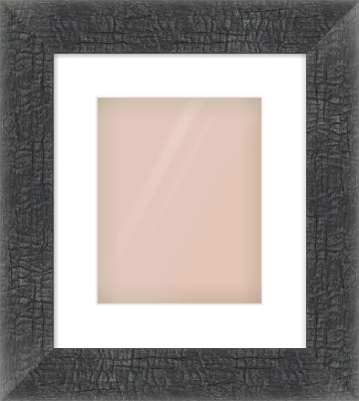 Carbon Flat Frame for 20 × 25cm artwork, with Smooth White Single Mount