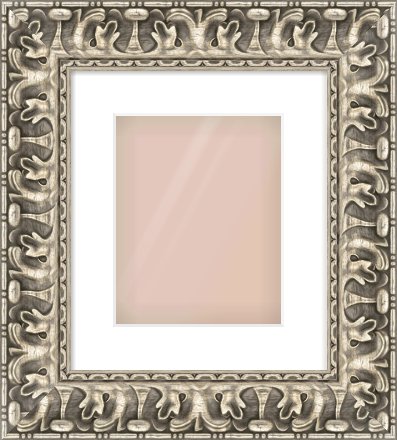 Silver Reverse Frame for 20 × 25cm artwork, with Smooth White Single Mount