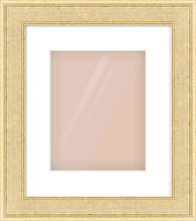 Gold Flat Frame for 20 × 25cm artwork, with Smooth White Single Mount