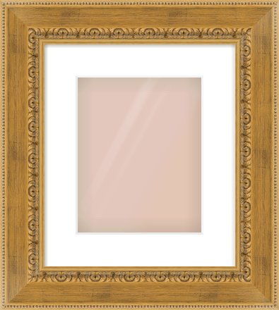 Gold Reverse Frame for 20 × 25cm artwork, with Smooth White Single Mount