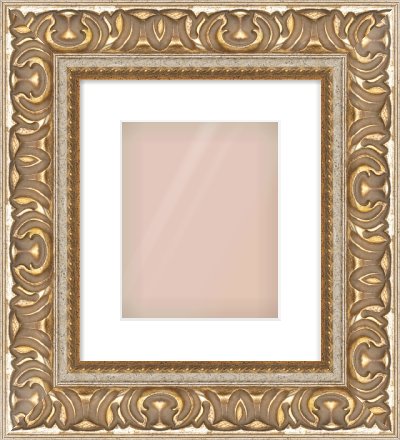 Silver / Gold Reverse Frame for 20 × 25cm artwork, with Smooth White Single Mount