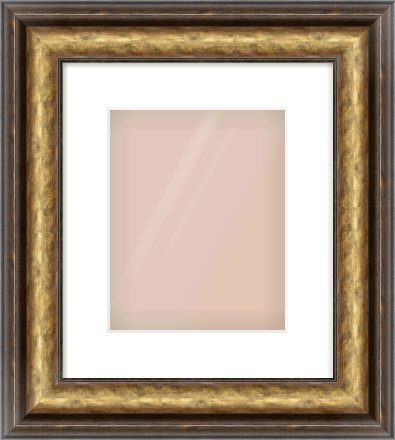 Gold Spoon Frame for 20 × 25cm artwork, with Smooth White Single Mount