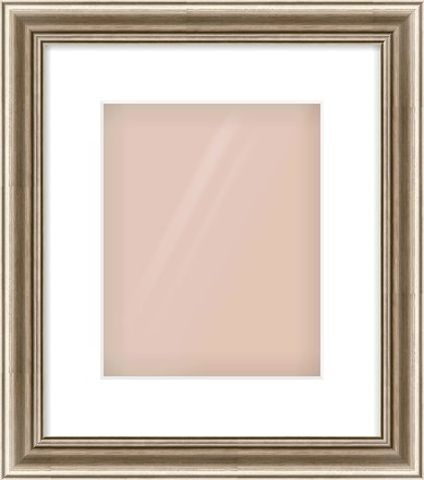 Silver Cushion Frame for 20 × 25cm artwork, with Smooth White Single Mount