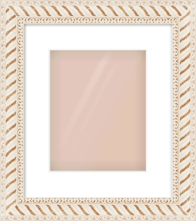 Off White & Gold Dome Frame for 20 × 25cm artwork, with Smooth White Single Mount