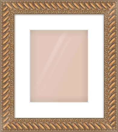 Gold Rope Frame for 20 × 25cm artwork, with Smooth White Single Mount