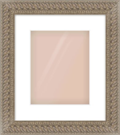 Silver Dome Frame for 20 × 25cm artwork, with Smooth White Single Mount