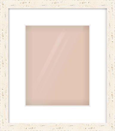 White Flat Frame for 20 × 25cm artwork, with Smooth White Single Mount