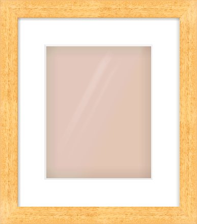 Oak Effect Flat Frame for 20 × 25cm artwork, with Smooth White Single Mount
