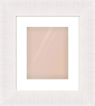 Rough Cut Effect Flat Frame for 20 × 25cm artwork, with Smooth White Single Mount