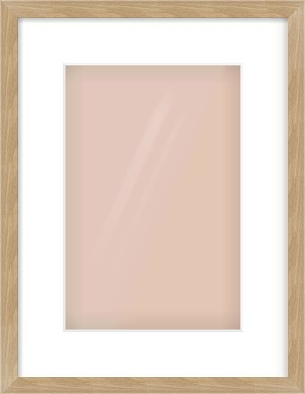 Oak Veneer Flat Frame for 20 × 30cm artwork, with Smooth White Single Mount