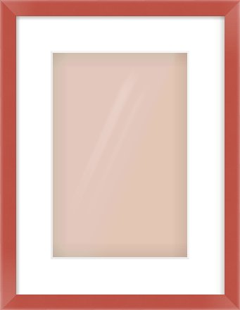 Red Paint Flat Frame for 20 × 30cm artwork, with Smooth White Single Mount