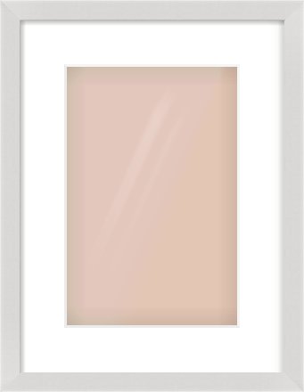 Silver Flat Frame for 20 × 30cm artwork, with Smooth White Single Mount