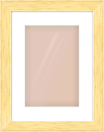 Natural Wood Stepped Flat Frame for 20 × 30cm artwork, with Smooth White Single Mount