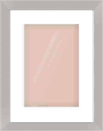 Grey Flat Frame for 20 × 30cm artwork, with Smooth White Single Mount