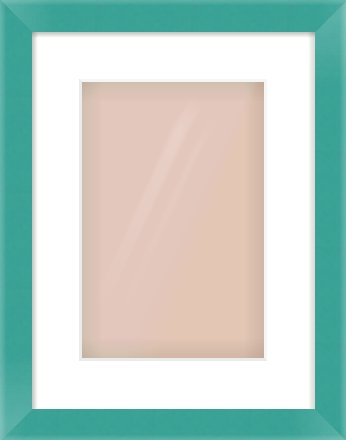 Green Paint Flat Frame for 20 × 30cm artwork, with Smooth White Single Mount
