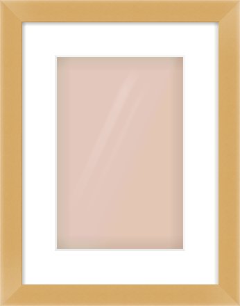 Matte Gold Flat Frame for 20 × 30cm artwork, with Smooth White Single Mount