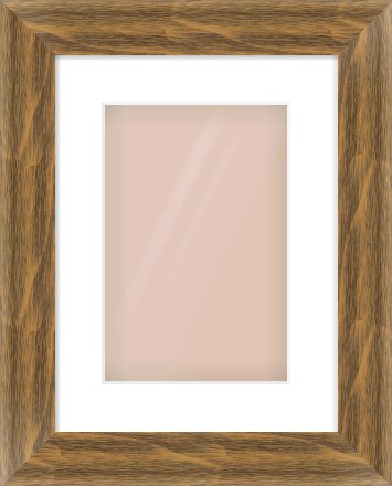 Characteristic Brown Flat Frame for 20 × 30cm artwork, with Smooth White Single Mount