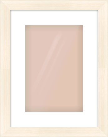 Natural Wood Flat Frame for 20 × 30cm artwork, with Smooth White Single Mount