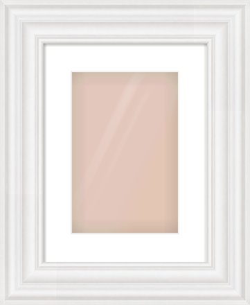 White Spoon Frame for 20 × 30cm artwork, with Smooth White Single Mount
