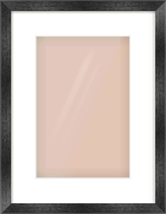 Black Flat Frame for 20 × 30cm artwork, with Smooth White Single Mount