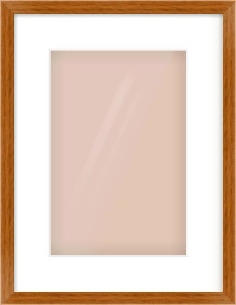 Natural Wood Flat Frame for 20 × 30cm artwork, with Smooth White Single Mount