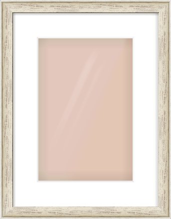 Champagne Silver with Black Sides Cushion Frame for 20 × 30cm artwork, with Smooth White Single Mount