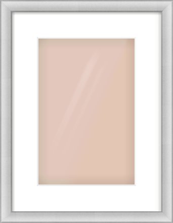 Silver Cushion Frame for 20 × 30cm artwork, with Smooth White Single Mount