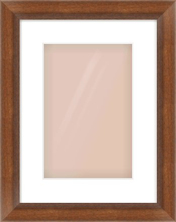 Brown Flat Frame for 20 × 30cm artwork, with Smooth White Single Mount