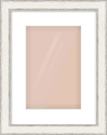 Black/Silver Flat Frame for 20 × 30cm artwork, with Smooth White Single Mount