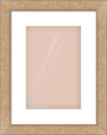 Bronze Flat Frame for 20 × 30cm artwork, with Smooth White Single Mount