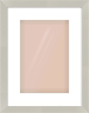 Grey Flat Frame for 20 × 30cm artwork, with Smooth White Single Mount