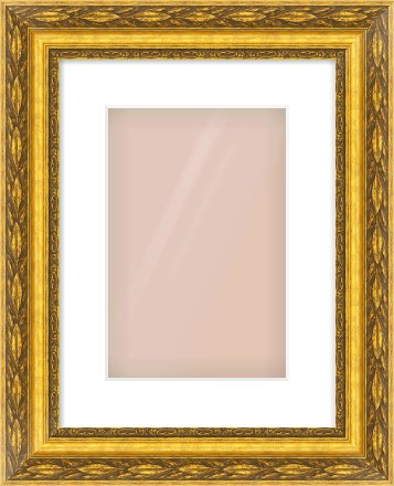 Gold Spoon Frame for 20 × 30cm artwork, with Smooth White Single Mount