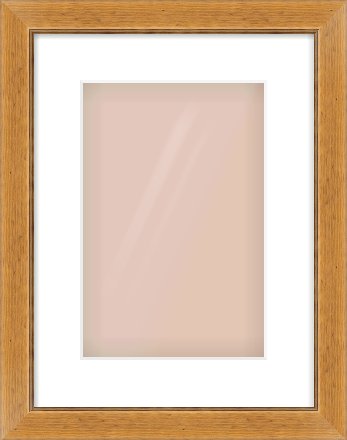 Rustic Medium Oak Reverse Frame for 20 × 30cm artwork, with Smooth White Single Mount