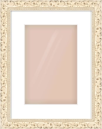 White Decorative Frame for 20 × 30cm artwork, with Smooth White Single Mount